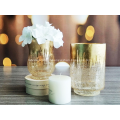 ATO Hurricane Glass With Foil Gold Home Decoration